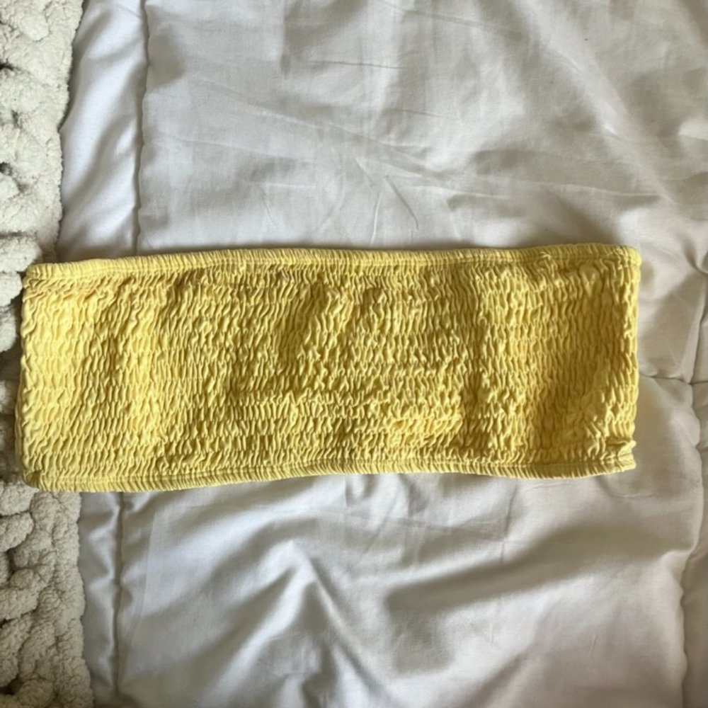 Yellow bandeau bikini top